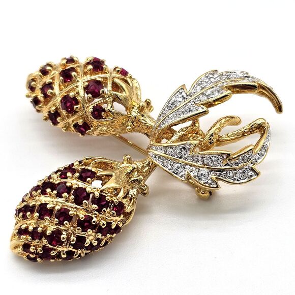 Camrose & Kross JBK Brooch Vtg  Berry Pinecone Jacqueline Kennedy Estate Pin - Picture 8 of 12